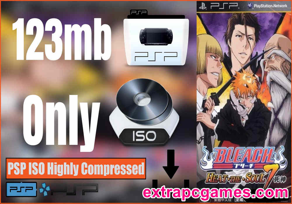Bleach Heat the Soul 7 123mb PSP and PC ISO Highly Compressed Game